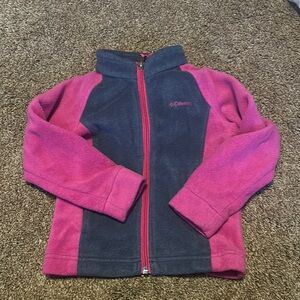Columbia Pink and Navy Fleece Jacket